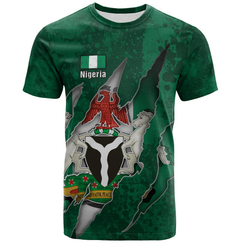Nigeria T-Shirt Coat Of Amrs Scratches Cracks Style