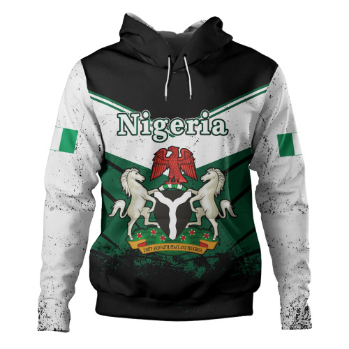 Nigeria Hoodie Crest Glory Grunge Design Flag
