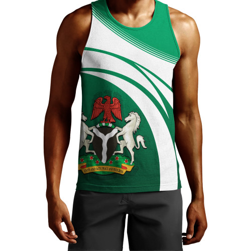 Nigeria Tank Top Flag And Coat Of Arms Curve Style