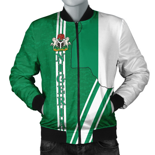 Nigeria Bomber Jacket Flag With Map Nigeria