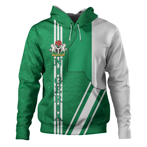 Nigeria Hoodie Flag With Map Nigeria