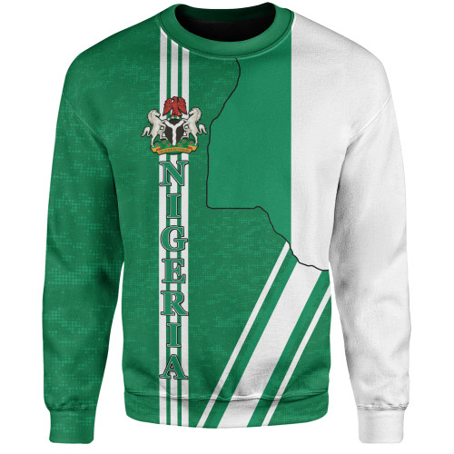 Nigeria Sweatshirt Flag With Map Nigeria