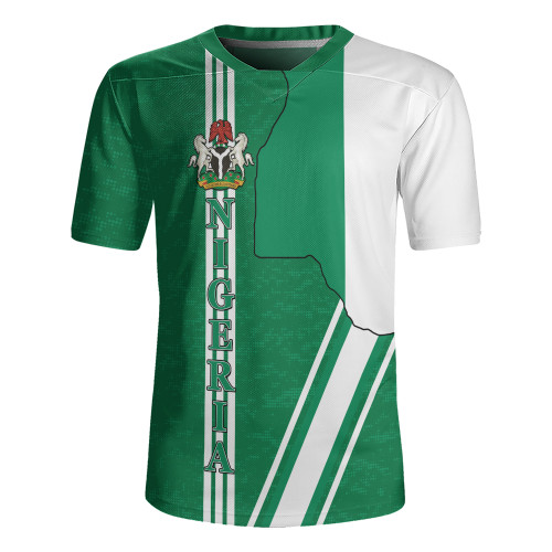 Nigeria Rugby Jersey Flag With Map Nigeria
