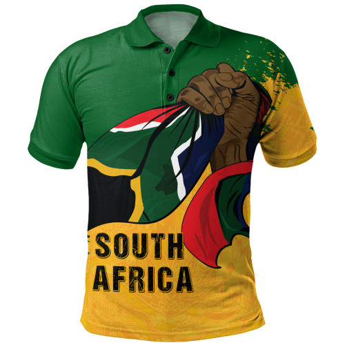 South Africa Polo Shirt Flag In Hand And Pride In Heart