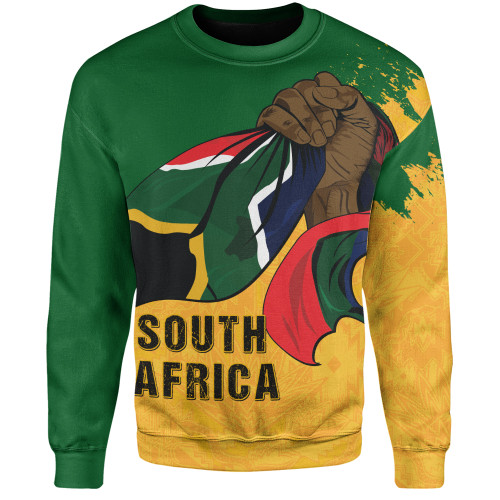 South Africa Sweatshirt Flag In Hand And Pride In Heart
