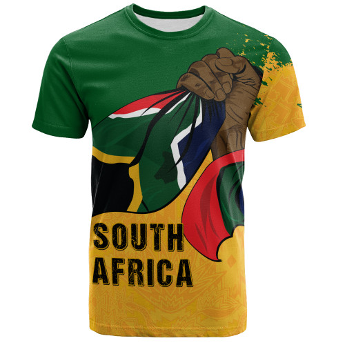 South Africa T-Shirt Flag In Hand And Pride In Heart