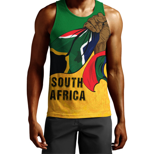 South Africa Tank Top Flag In Hand And Pride In Heart