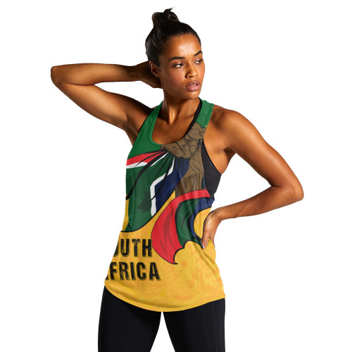 South Africa Women Tank Flag In Hand And Pride In Heart