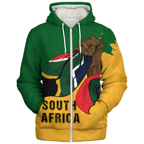 South Africa Sherpa Hoodie Flag In Hand And Pride In Heart