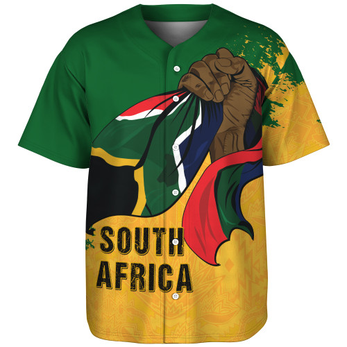 South Africa Baseball Shirt Flag In Hand And Pride In Heart