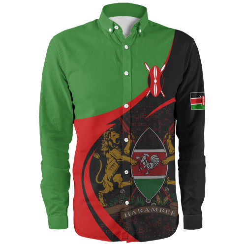 Kenya Long Sleeve Shirt Coat Of Arms Sport Premium
