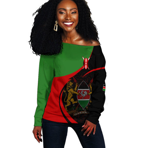 Kenya Off Shoulder Sweatshirt Coat Of Arms Sport Premium