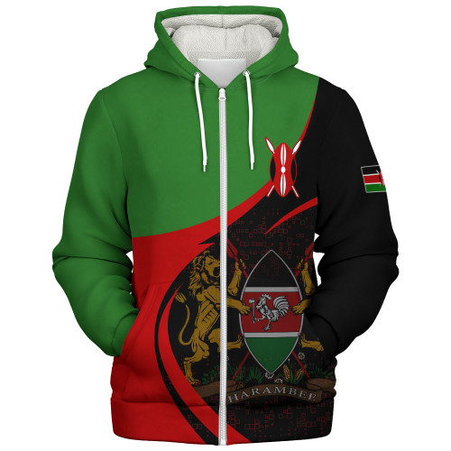 Kenya Sherpa Hoodie Coat Of Arms Sport Premium