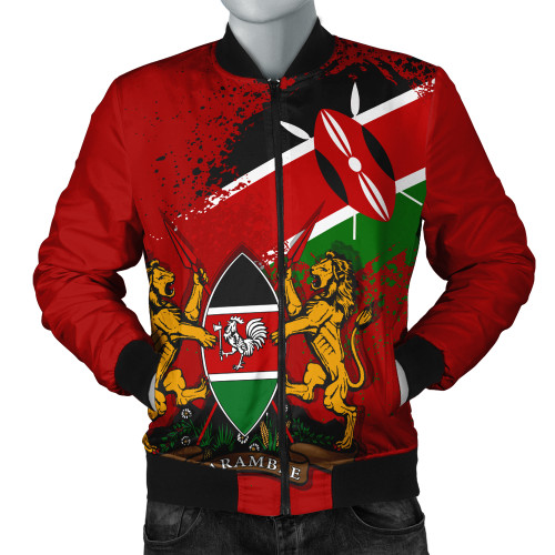 Kenya Bomber Jacket Flag Brush Stroke Background