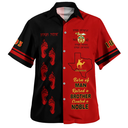 Prince Hall Shriners Hawaiian Shirt Custom Nobles Footprints Slogan With Map Of Texas