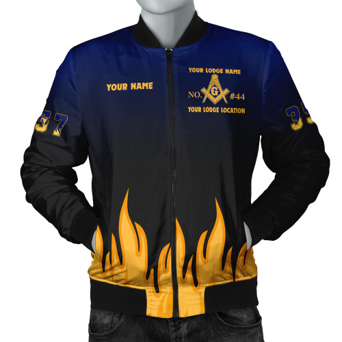 Prince Hall Freemasonry Bomber Jacket Custom Flame Of The Lodge