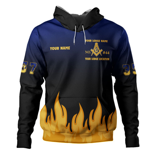 Prince Hall Freemasonry Hoodie Custom Flame Of The Lodge