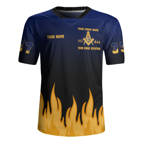 Prince Hall Freemasonry Rugby Jersey Custom Flame Of The Lodge