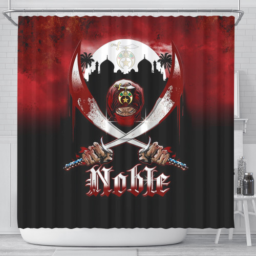 Prince Hall Shriners Shower Curtain Grunge Noble Shriners Dark Moon