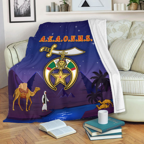 Prince Hall Shriners Blanket Noble Camel Walking Starry Night