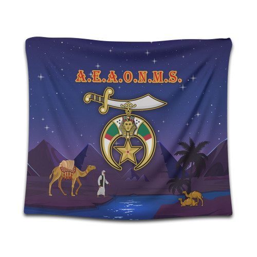 Prince Hall Shriners Tapestry Noble Camel Walking Starry Night