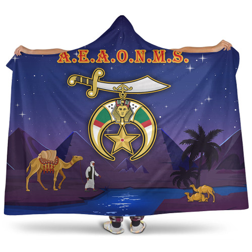 Prince Hall Shriners Hooded Blanket Noble Camel Walking Starry Night