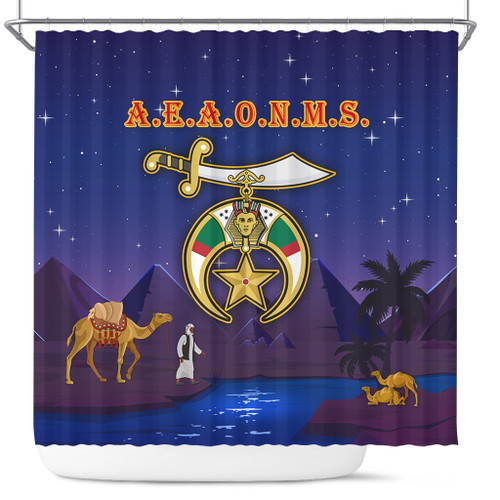 Prince Hall Shriners Shower Curtain Noble Camel Walking Starry Night