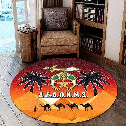 Prince Hall Shriners Round Rug Temple Of The Noble Sunset Sands