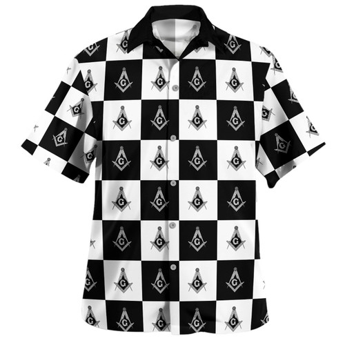 Prince Hall Freemasonry Hawaiian Shirt PHA Masonic Check Caro Pattern