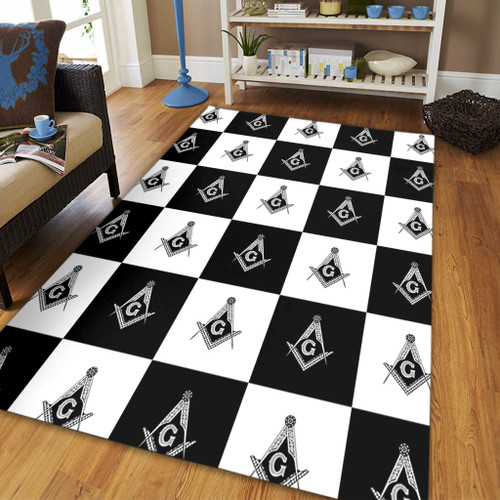 Prince Hall Freemasonry Area Rug PHA Masonic Check Caro Pattern