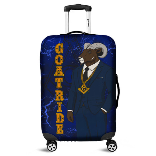 Prince Hall Freemasonry Luggage Cover Mason Goat Rider Grunge Thunder