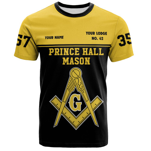 Prince Hall Freemasonry T-Shirt Custom Mason Compass & Square Symbol Style