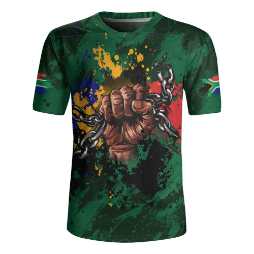 South Africa Rugby Jersey African Spirit Break Chains
