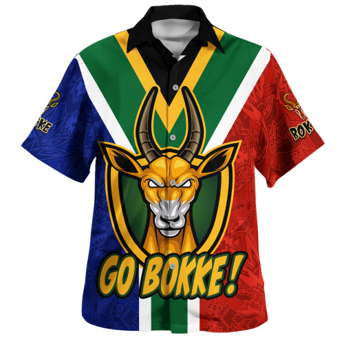 South Africa Hawaiian Shirt Go Bokke Strength Symbol Flag Style