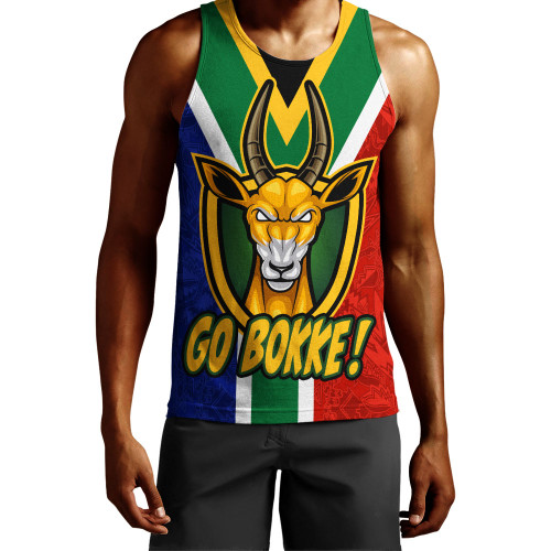 South Africa Tank Top Go Bokke Strength Symbol Flag Style