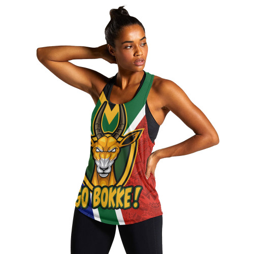 South Africa Women Tank Go Bokke Strength Symbol Flag Style