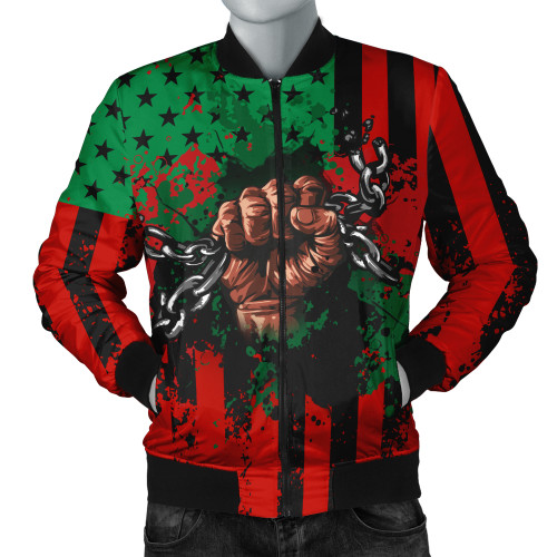 Pan-African Bomber Jacket American Flag Freedom Broken Chains Pan-African Bomber Jacket American Flag Freedom Broken Chains