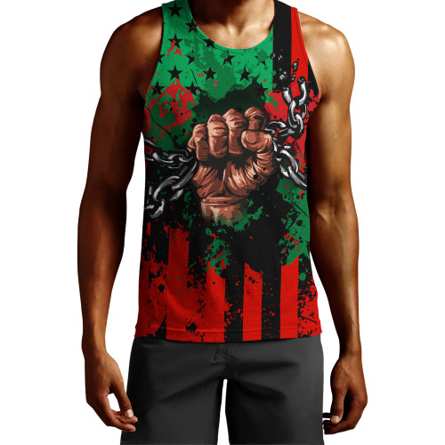 Pan-African Tank Top American Flag Freedom Broken Chains Pan-African Tank Top American Flag Freedom Broken Chains