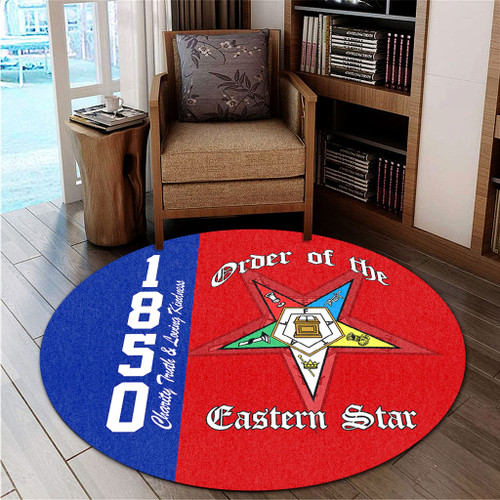 Order of the Eastern Star Round Rug OES Letter Since 1850