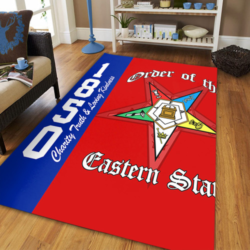 Order of the Eastern Star Area Rug OES Letter Since 1850