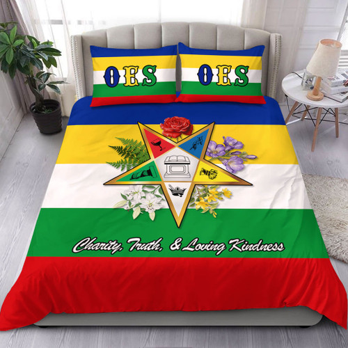 Order of the Eastern Star Bedding Set OES Letter Flower Design