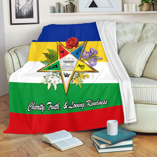 Order of the Eastern Star Blanket OES Letter Flower Design