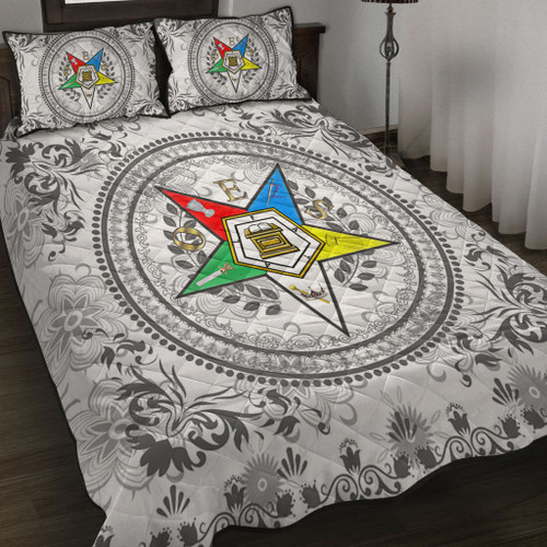 Order of the Eastern Star Quilt Bed Set OES Floral Royal Circle