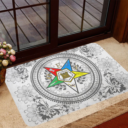Order of the Eastern Star Doormat OES Floral Royal Circle
