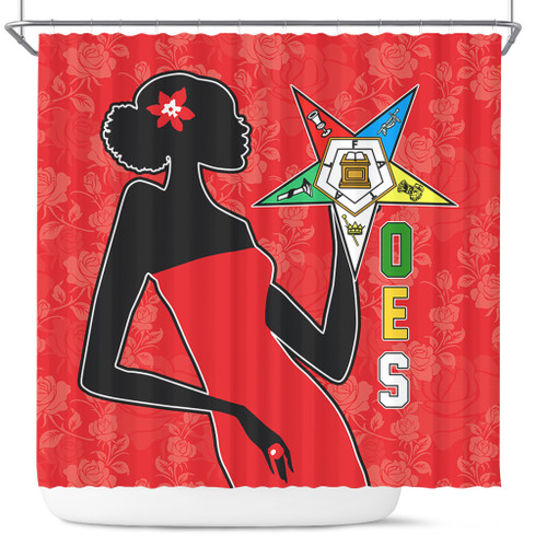 Order of the Eastern Star Shower Curtain OES Girl Rose Flower