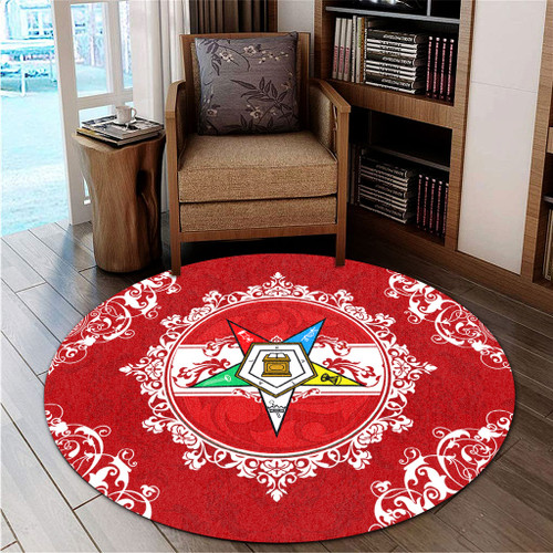 Order of the Eastern Star Round Rug Royal Frame Style