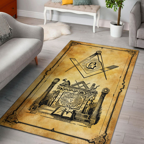 Prince Hall Freemasonry Area Rug Masonic All Seeing Eye Vintage