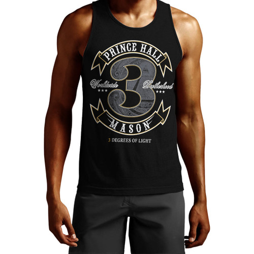 Prince Hall Freemasonry Tank Top Black & Gold 357
