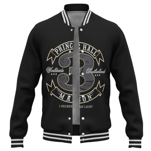 Prince Hall Freemasonry Baseball Jacket Black & Gold 357