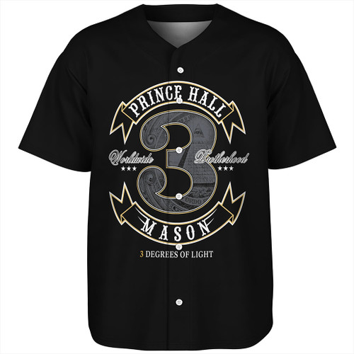 Prince Hall Freemasonry Baseball Shirt Black & Gold 357